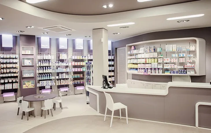 Luxurious Pharmacy Store Design in UAE
